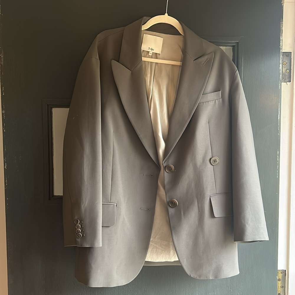 Tibi Liam Blazer in Dark Stone